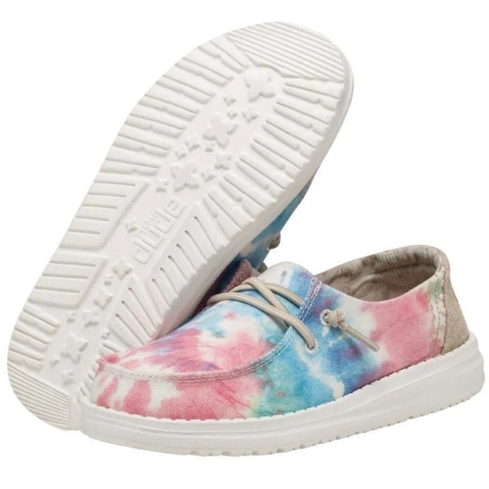 Hey Dude Kids Shoes Wendy Youth Tie Dye Shoes SZ K12 Pastel Casual NWT